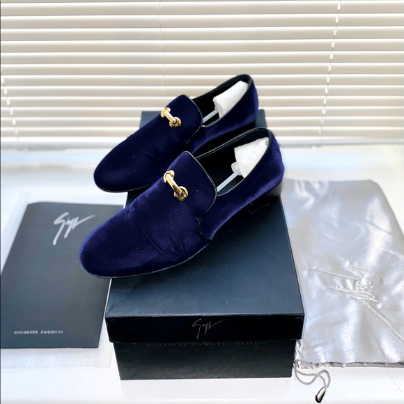 Giuseppe Zanotti Men’s Navy Velvet Slip-on - Picture 4 of 9